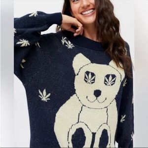 Urban Outfitters oversized cute bear w pot leafs size small